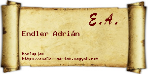 Endler Adrián névjegykártya